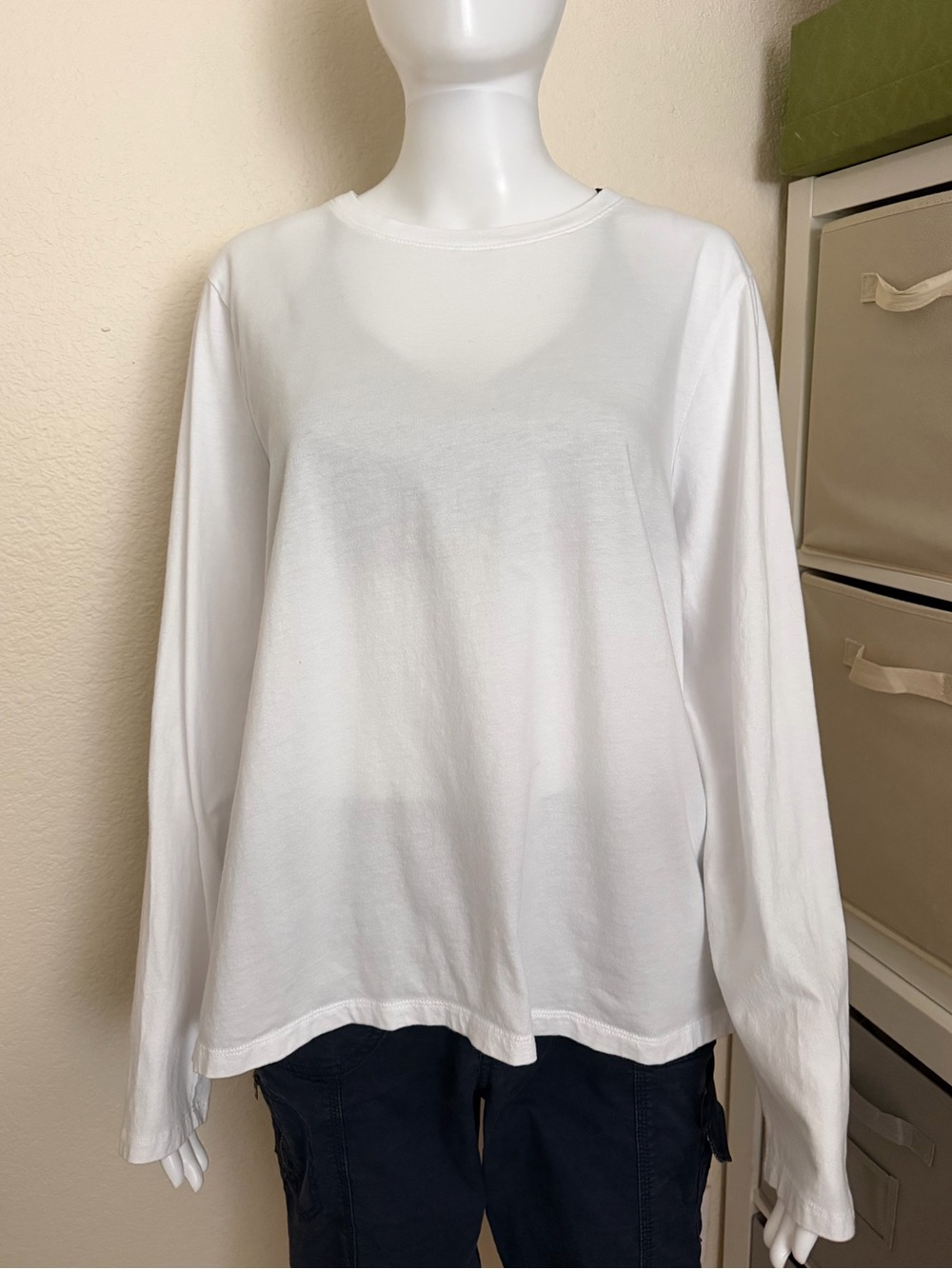 Free Assembly White Organic Cotton Long Sleeve Shirt XXL